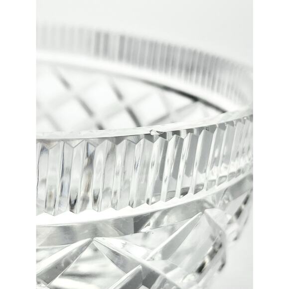 1960s Vintage English Cut Crystal Serving Decorative Bowl 8” - Picture 6 of 6